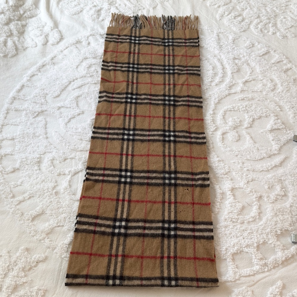 Valentini Plaid Wool Scarf Tan, Red & Black. 100% Lana Wool. Made in Italy. - Picture 6 of 6